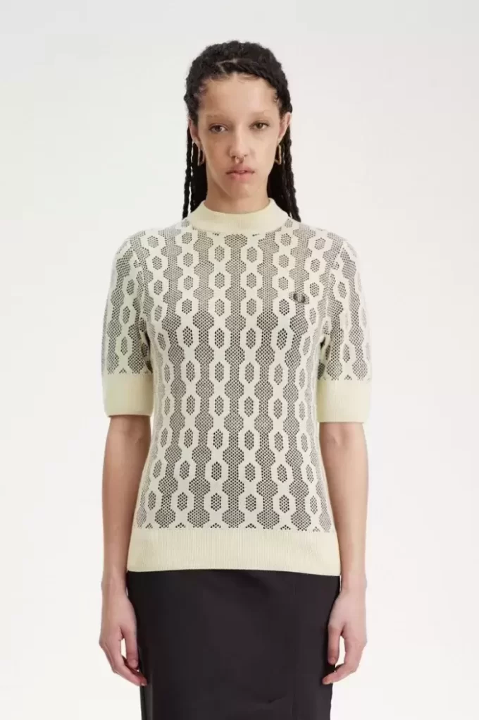 Açık Örgü Kısa Kollu Kadın Kazak Açık Örgü Kısa Kollu Kadın Kazak