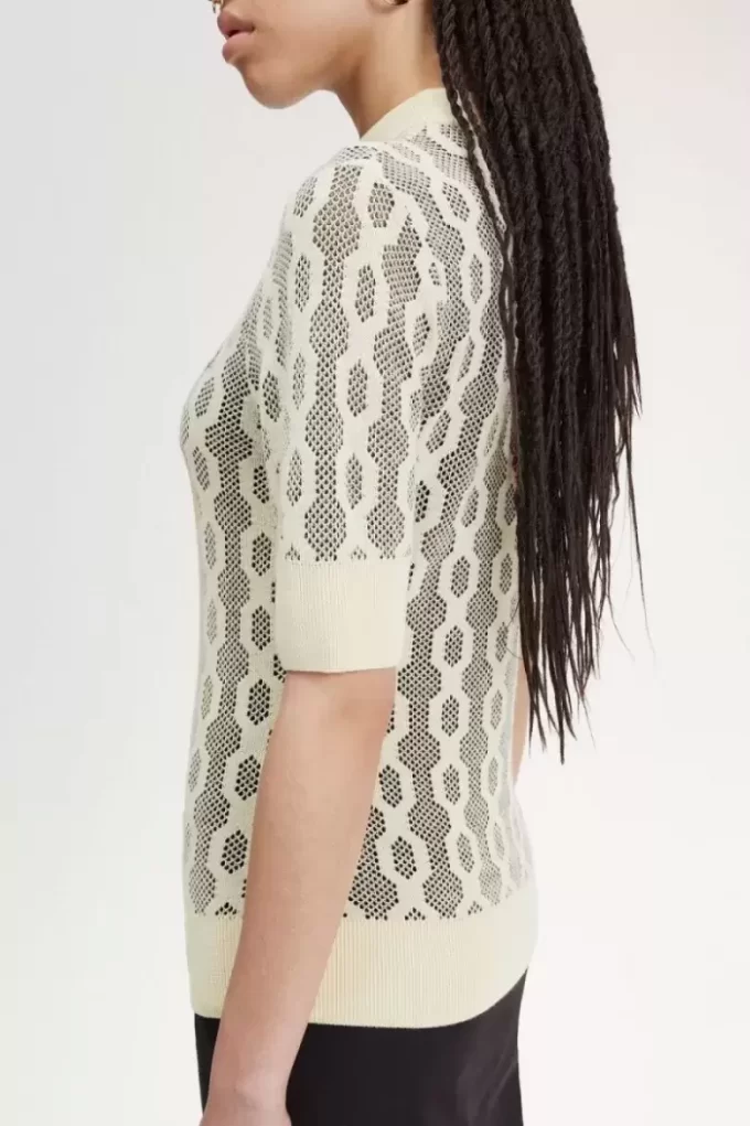 Açık Örgü Kısa Kollu Kadın Kazak Açık Örgü Kısa Kollu Kadın Kazak