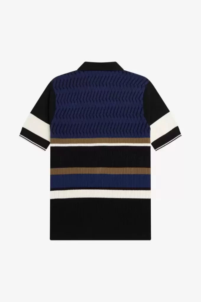 Argyle Panel Örme Erkek Gömleği