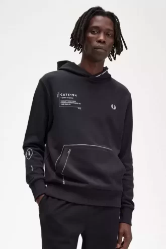 Baskılı Kapüşonlu Erkek Sweatshirt