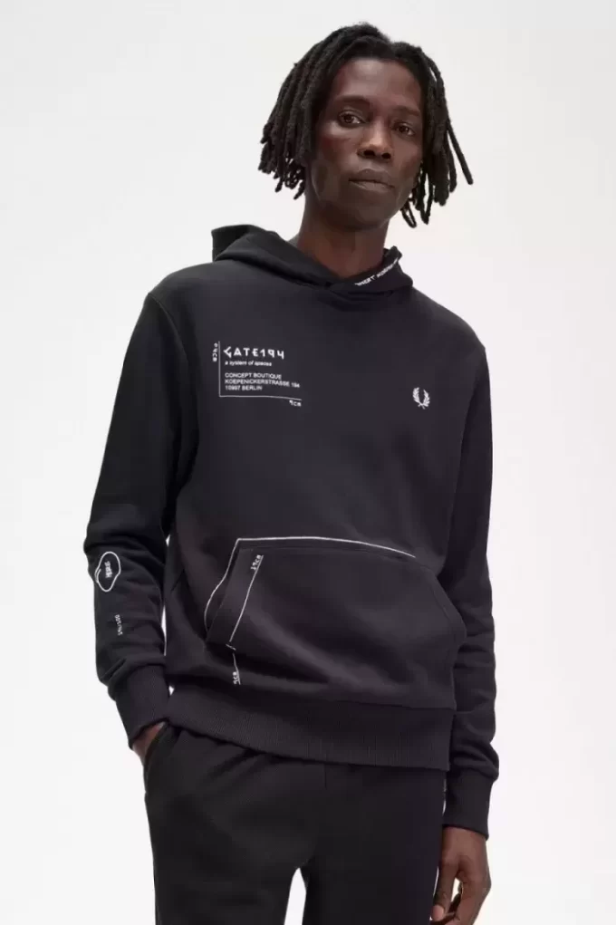 Baskılı Kapüşonlu Erkek Sweatshirt
