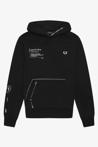 Baskılı Kapüşonlu Erkek Sweatshirt