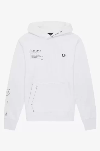 Baskılı Kapüşonlu Erkek Sweatshirt