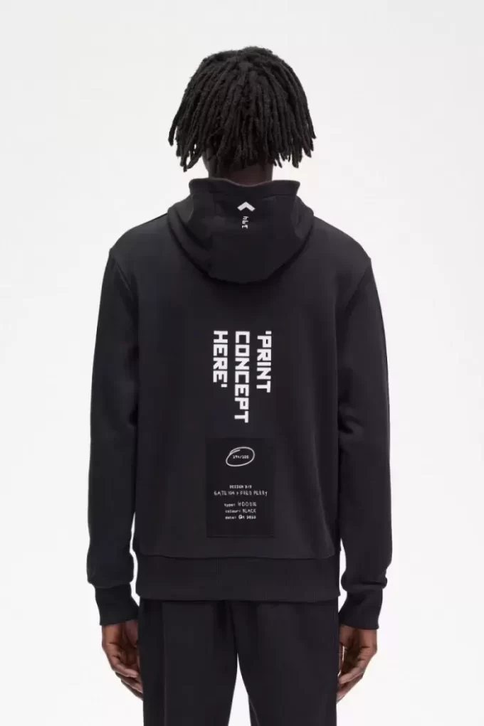 Baskılı Kapüşonlu Erkek Sweatshirt