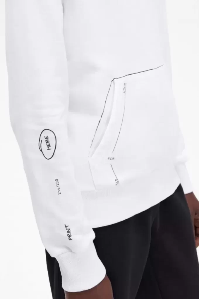 Baskılı Kapüşonlu Erkek Sweatshirt