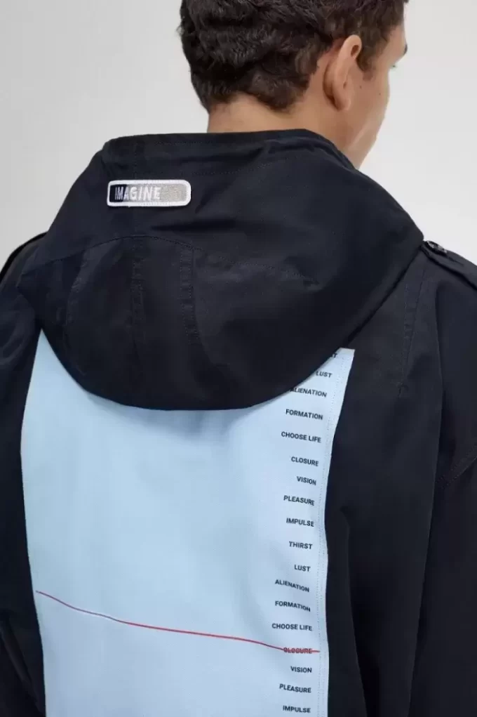 Baskılı Yama Erkek Parkası