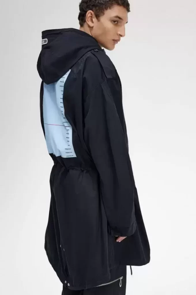 Baskılı Yama Erkek Parkası