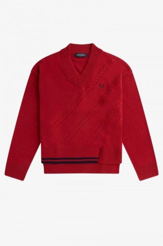 Bölünmüş Etekli Kablo Örgü Kazak Örgü