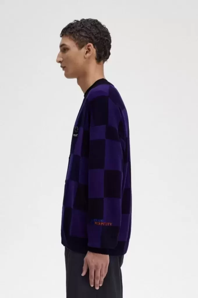 Dama Tahtası Erkek Hırka