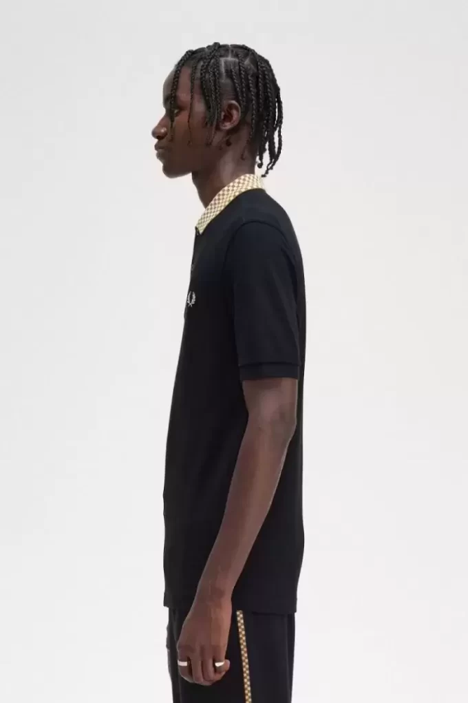 Dama Tahtası Yaka Erkek Polo Tişörtü