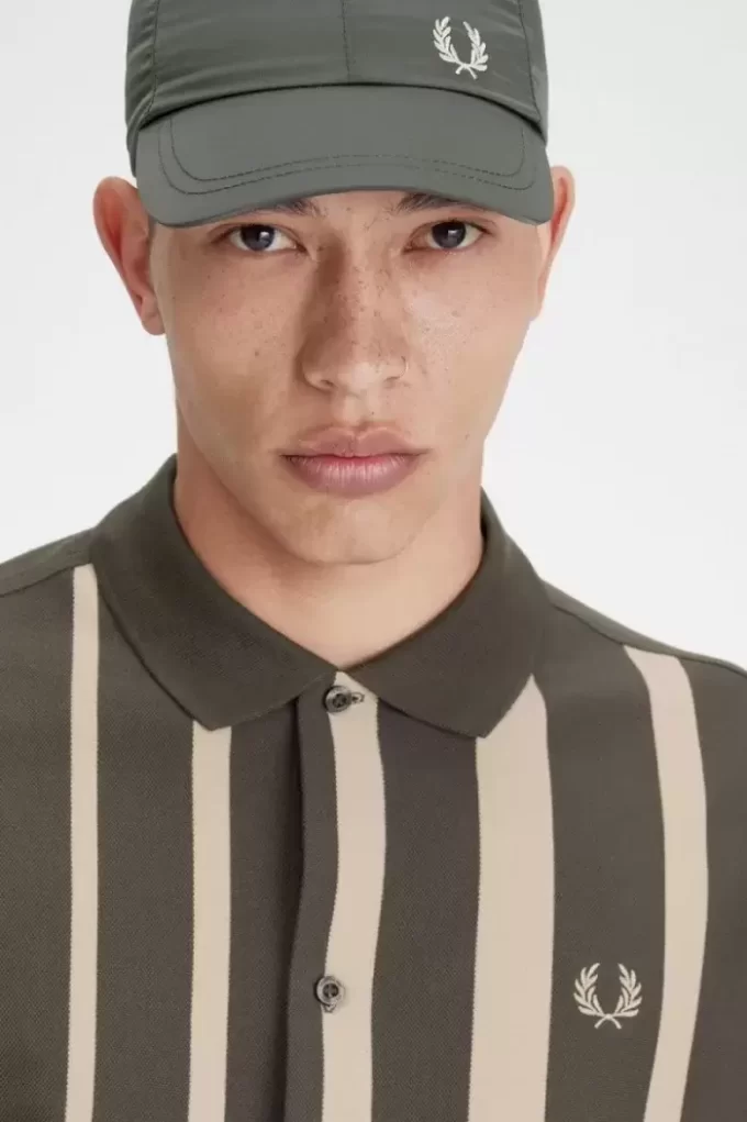 Degrade Çizgili Uzun Kollu Erkek Polo Tişörtü