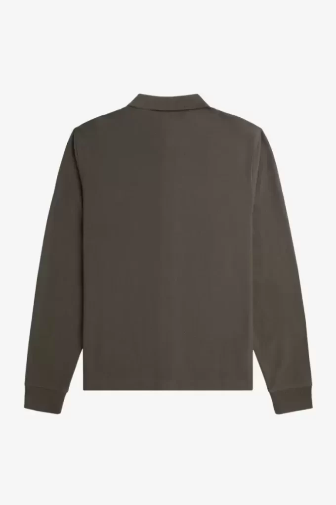 Degrade Çizgili Uzun Kollu Erkek Polo Tişörtü