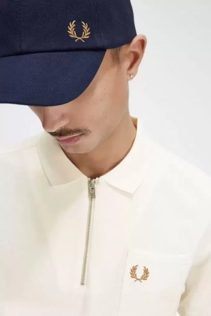 Dokulu Fermuarlı Yaka Erkek Polo Tişörtü