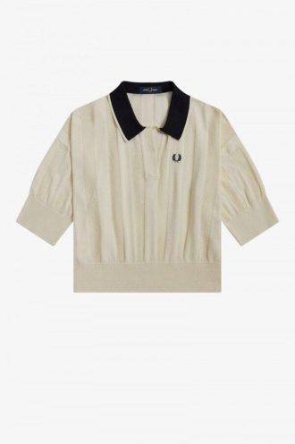 Dokulu Çizgili Örme Gömlekler