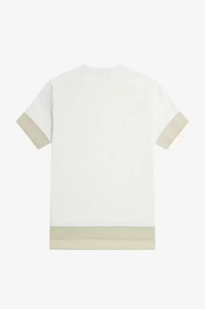 Şeffaf Kesim Piqué Kadın Tişörtü