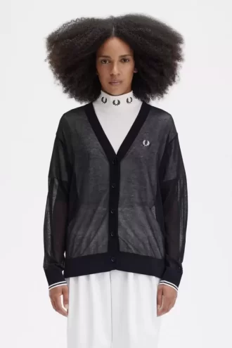 Şeffaf V Yaka Kadın Hırka