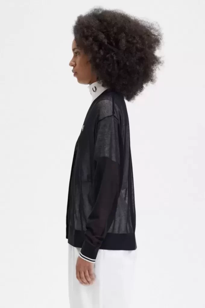 Şeffaf V Yaka Kadın Hırka