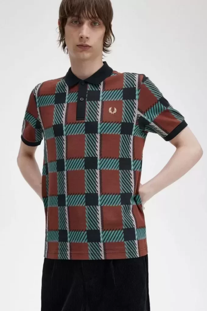 Glitch Tartan Erkek Polo Tişörtü Glitch Tartan Erkek Polo Tişörtü