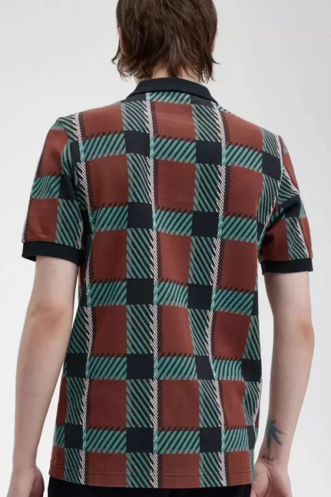 Glitch Tartan Erkek Polo Tişörtü Glitch Tartan Erkek Polo Tişörtü