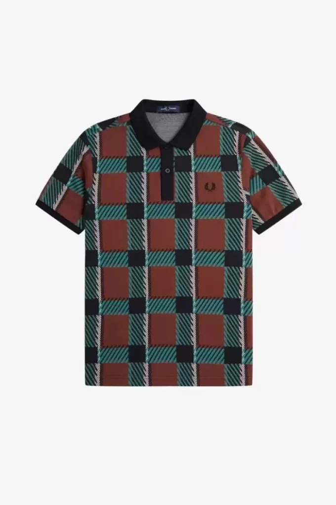 Glitch Tartan Erkek Polo Tişörtü Glitch Tartan Erkek Polo Tişörtü