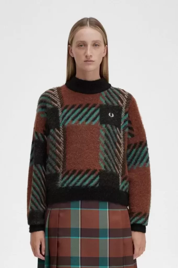 Glitch Tartan Kadın Kazak Glitch Tartan Kadın Kazak