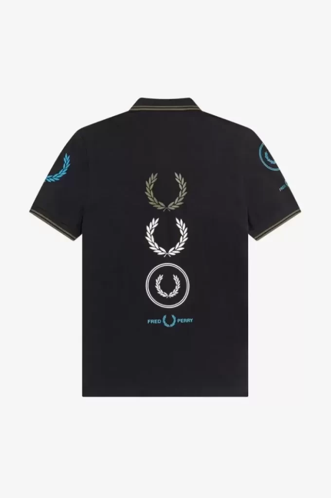 Grafik Markalı Erkek Polo Tişörtü