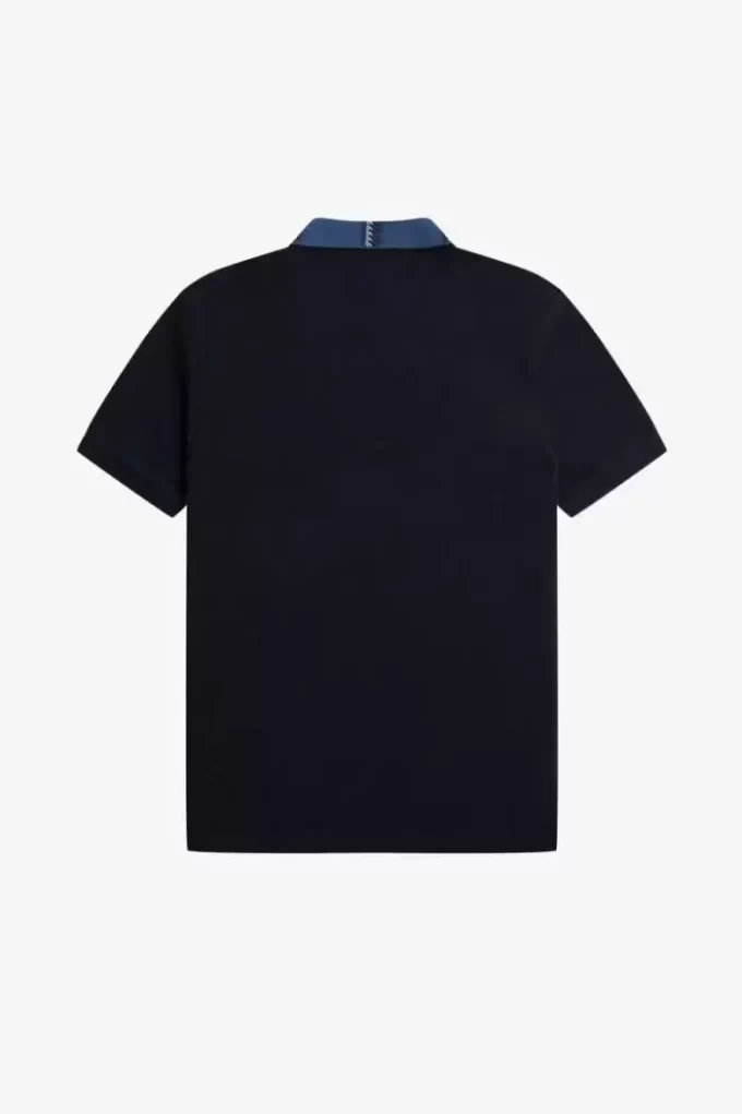 Grafik Yaka Erkek Polo Tişörtü