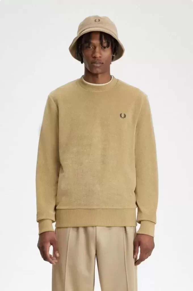 Havlu Kumaş Yuvarlak Yaka Erkek Sweatshirtleri