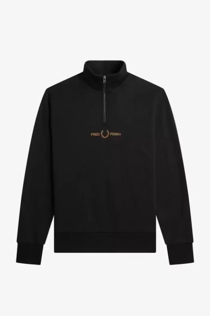 Çift Grafikli Yarım Fermuarlı Erkek Sweatshirtleri