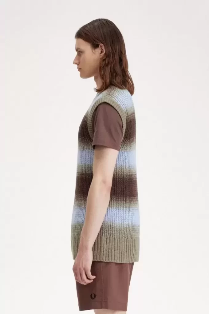 Çizgili Açık Örgü Erkek Atletleri