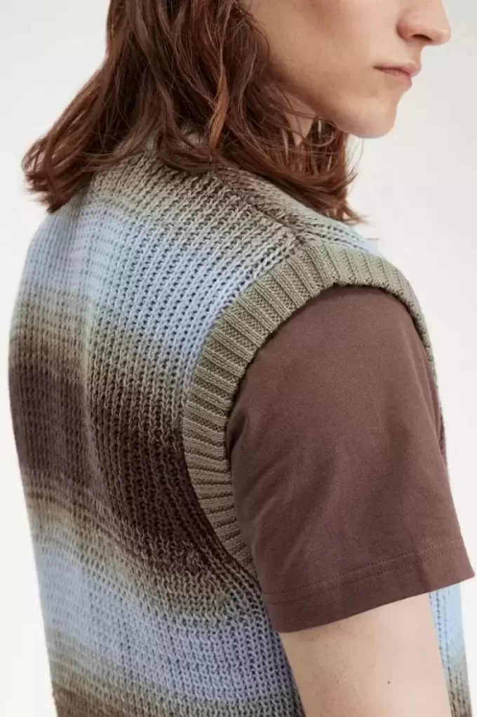 Çizgili Açık Örgü Erkek Atletleri