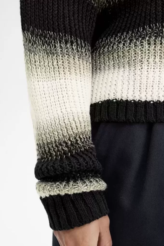 Çizgili Açık Örgü Kadın Gömleği