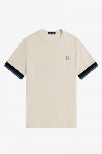 Çizgili Manşet Pike Tişörtler