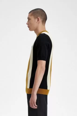 Çizgili İnce Örgü Erkek Tişörtü