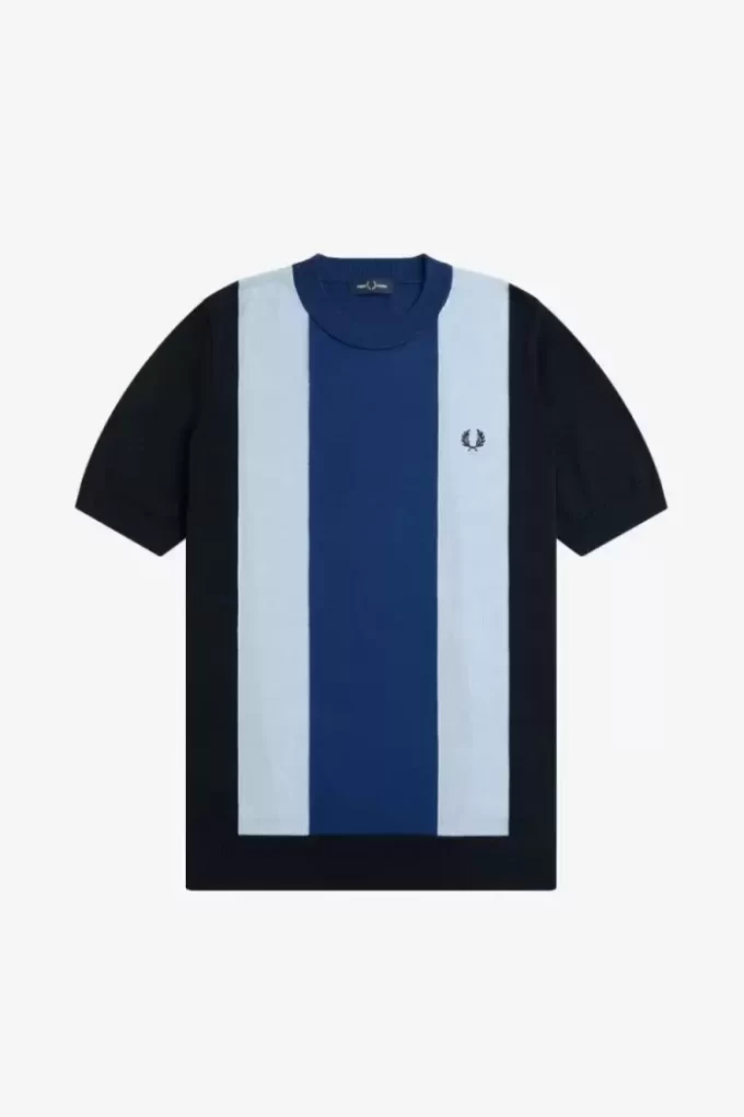 Çizgili İnce Örgü Erkek Tişörtü