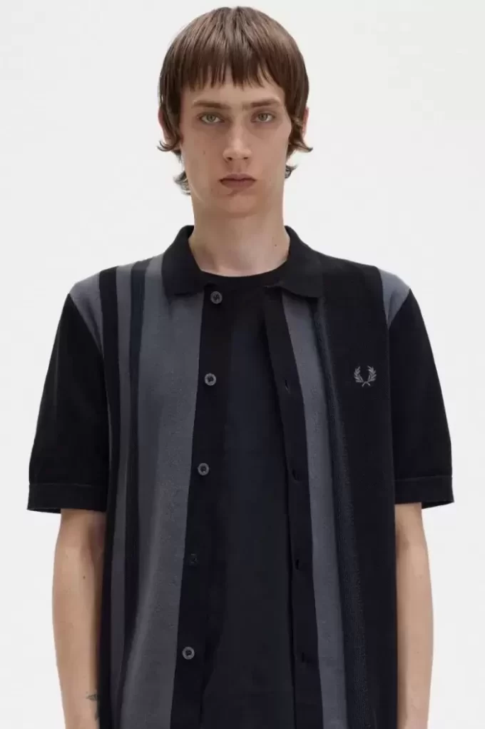 Çizgili Örme Erkek Gömleği