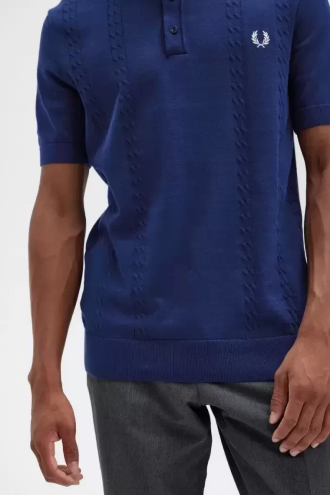 Kablo Örgü Henley Erkek Gömleği