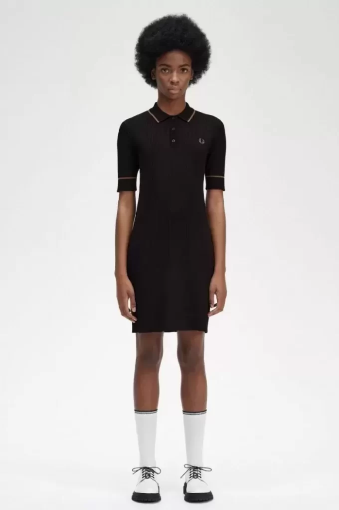 Kaburga Örme Gömlek Kadın Elbisesi