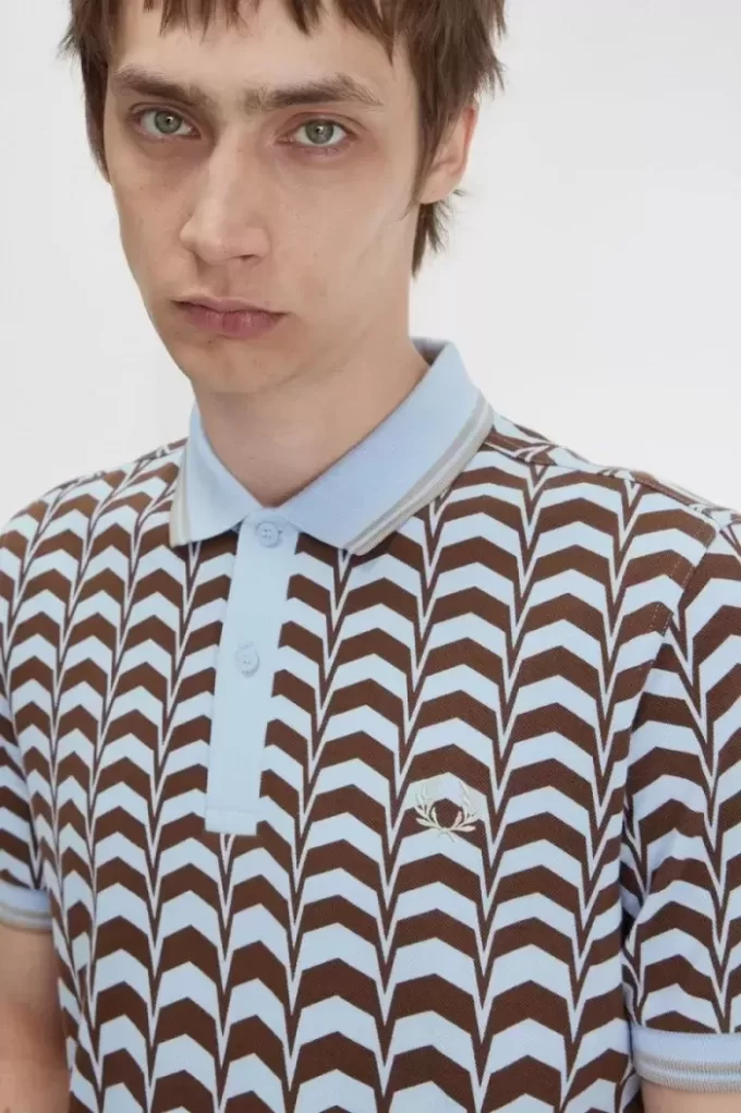 Kalın Baskılı Erkek Polo Tişörtü