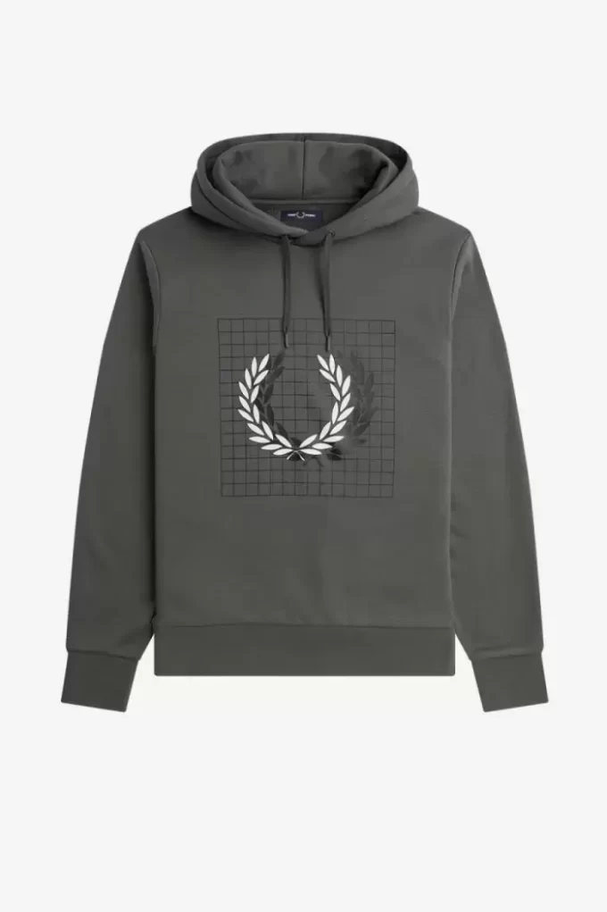 Laurel Wreath Grid Kapüşonlu Erkek Sweatshirtleri