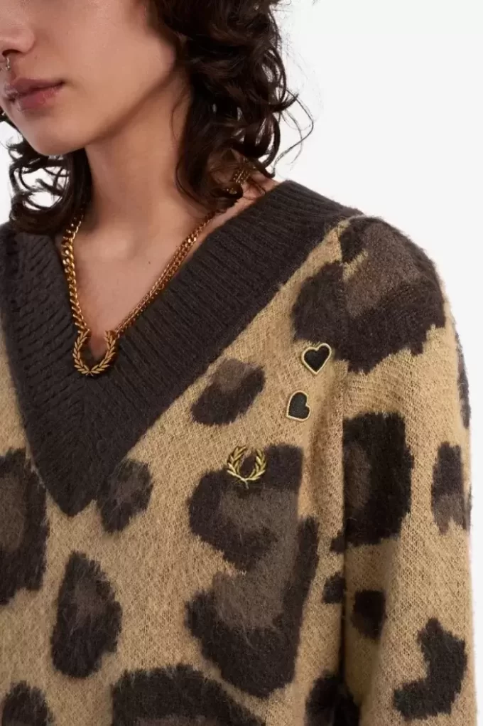 Leopar Örgü Kadın Elbisesi