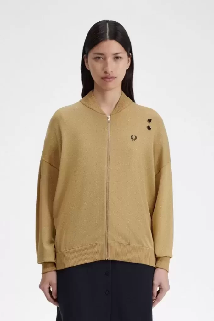 Metalik Örme Bomber Kadın Ceketleri 1964