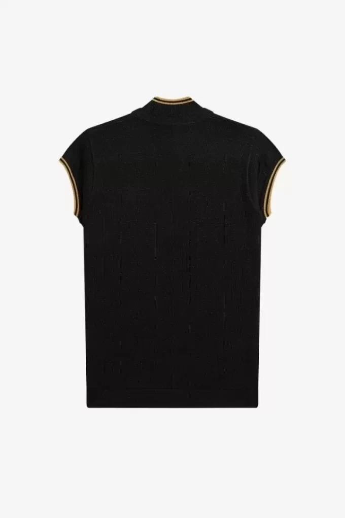 Metalik Örme Kadın Polo Tişörtü