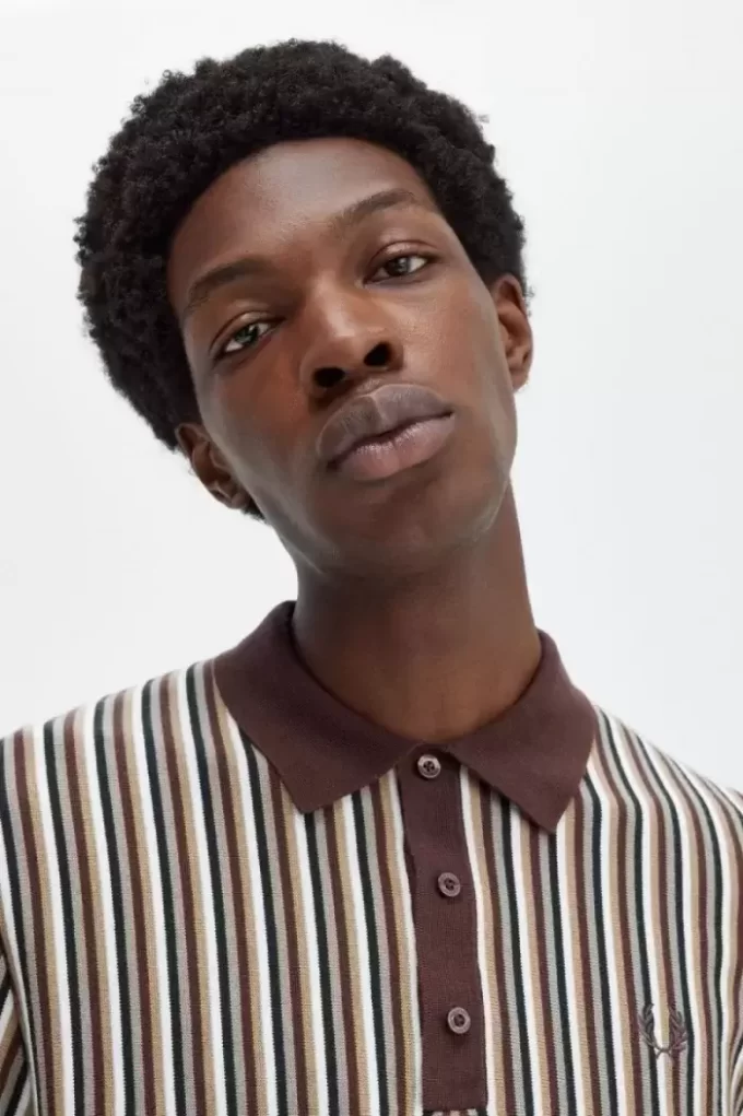 İnce Çizgili Örme Erkek Gömleği