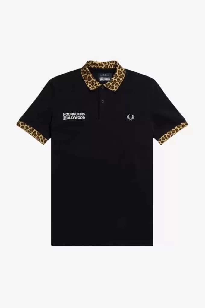 Noongoons Leopar Desenli Erkek Polo Tişörtü