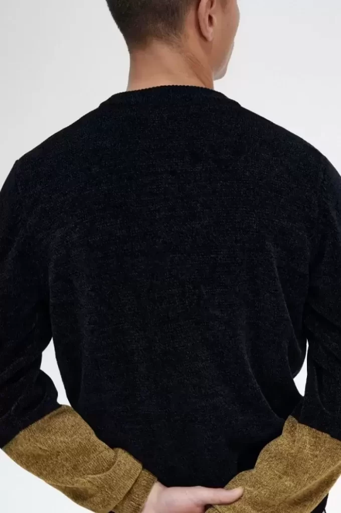 Renk Bloklu Şönil Erkek Hırka