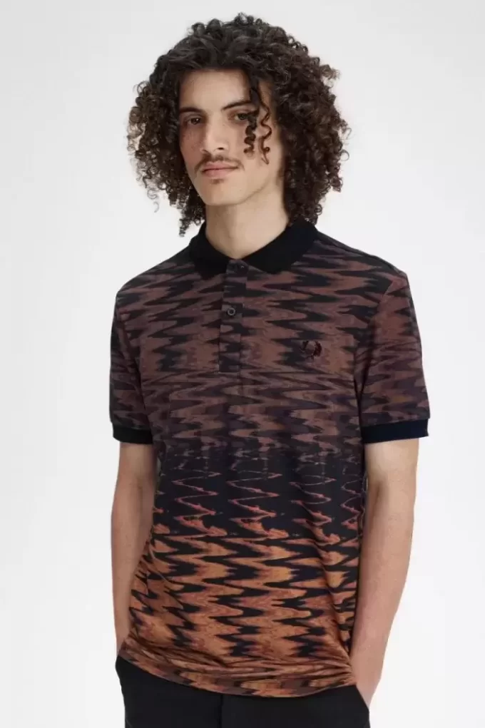 Wave Graphic Erkek Polo Tişörtü